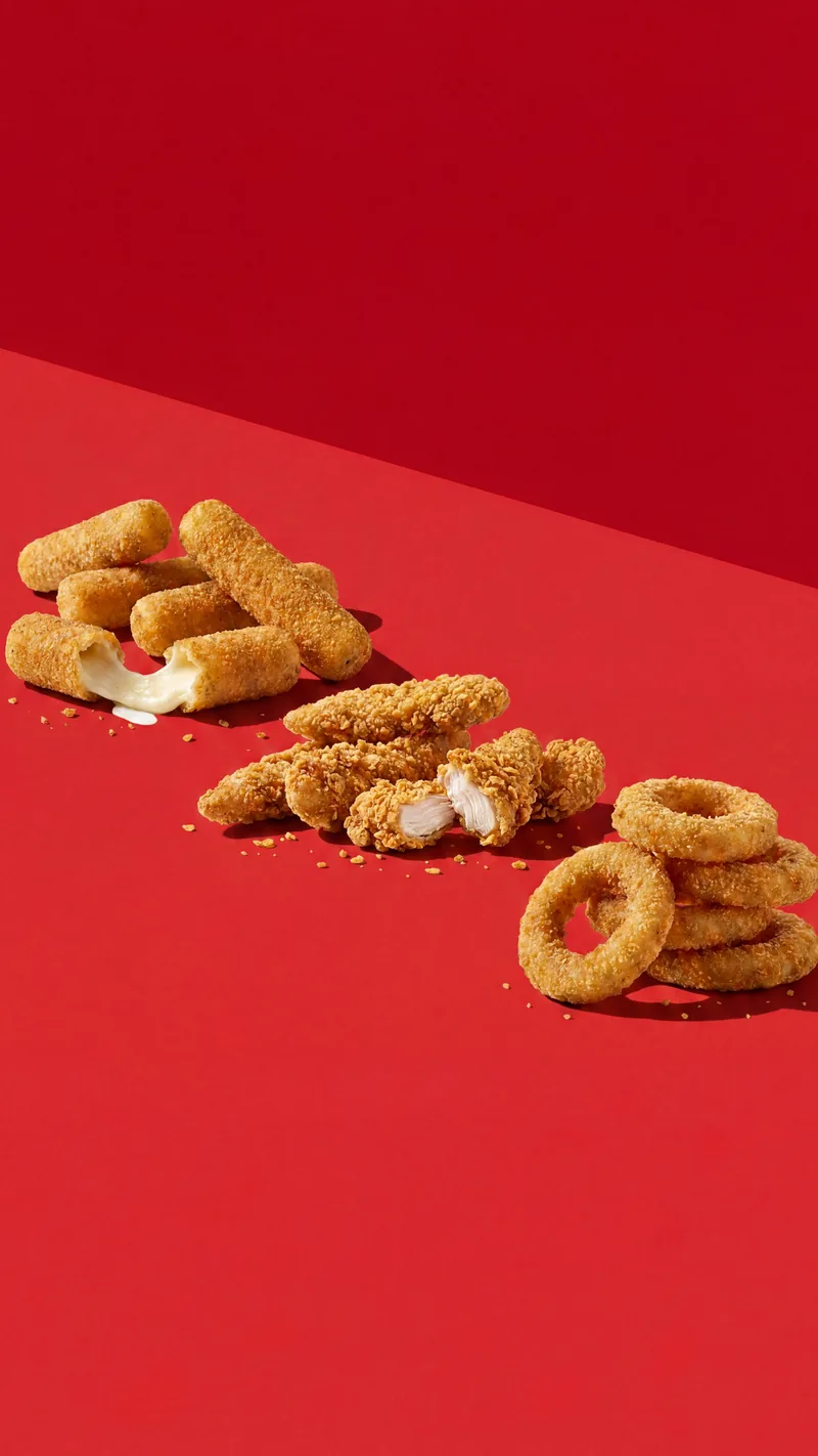 Un assortiment Tex-Mex : wings, tenders et sticks de mozzarella